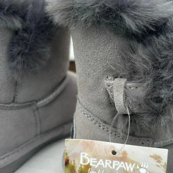 BEARPAW Betsy Gray Fog suede boot, wool blend, sheepskin,rain/stain repellent-11 - Picture 5 of 13